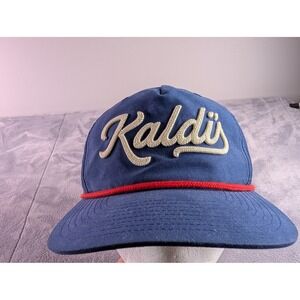 Kaldi's Coffee "You Know" MO Snapback Hat Navy Blue Red Rope C55//N Mens Cap